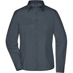 Popeline Business Bluse langarm